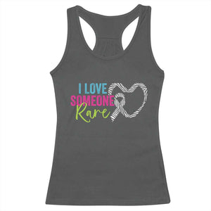 Rare Disease Awareness Racerback Tank Top I Love Someone Rare Zebra Ribbon TS11 Dark Heather Print Your Wear