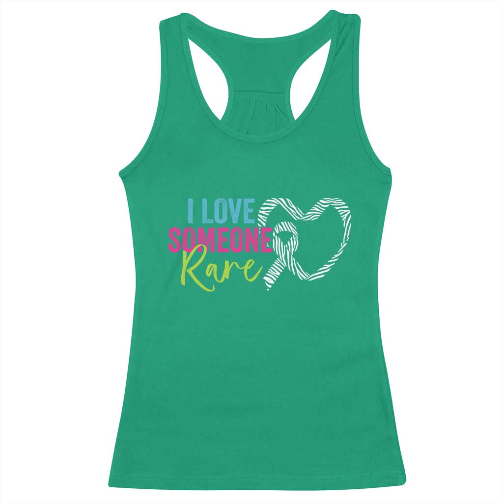 Rare Disease Awareness Racerback Tank Top I Love Someone Rare Zebra Ribbon TS11 Irish Green Print Your Wear