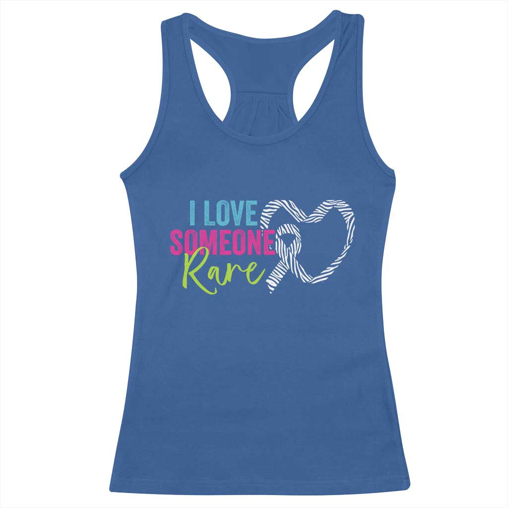 Rare Disease Awareness Racerback Tank Top I Love Someone Rare Zebra Ribbon TS11 Royal Blue Print Your Wear