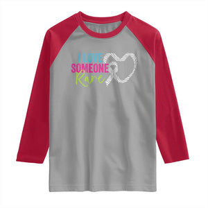 Rare Disease Awareness Raglan Shirt I Love Someone Rare Zebra Ribbon TS11 Sport Gray Red Print Your Wear