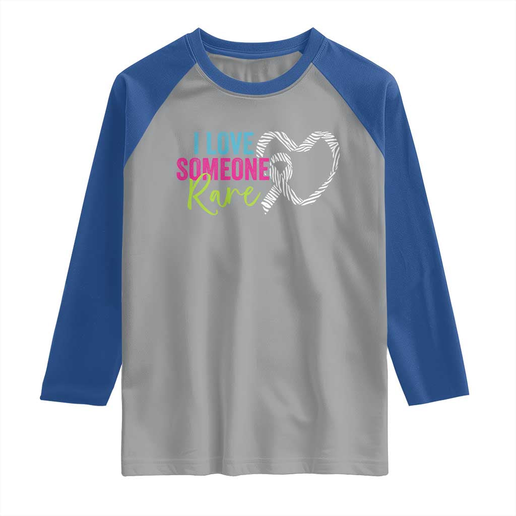 Rare Disease Awareness Raglan Shirt I Love Someone Rare Zebra Ribbon TS11 Sport Gray Royal Print Your Wear
