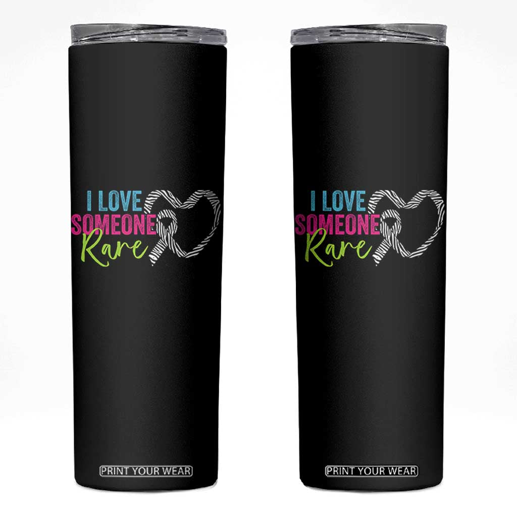 Rare Disease Awareness Skinny Tumbler I Love Someone Rare Zebra Ribbon TS11 Black Print Your Wear