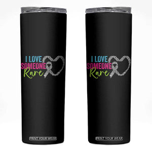 Rare Disease Awareness Skinny Tumbler I Love Someone Rare Zebra Ribbon TS11 Black Print Your Wear