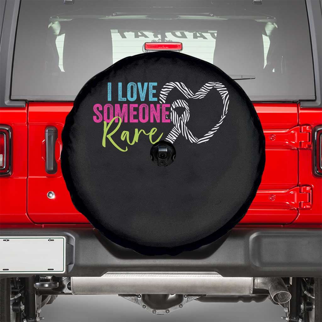 Rare Disease Awareness Spare Tire Cover I Love Someone Rare Zebra Ribbon TS11 Black Print Your Wear