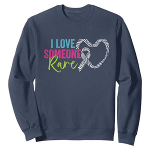 Rare Disease Awareness Sweatshirt I Love Someone Rare Zebra Ribbon TS11 Navy Print Your Wear