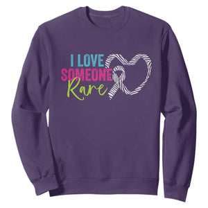 Rare Disease Awareness Sweatshirt I Love Someone Rare Zebra Ribbon TS11 Purple Print Your Wear