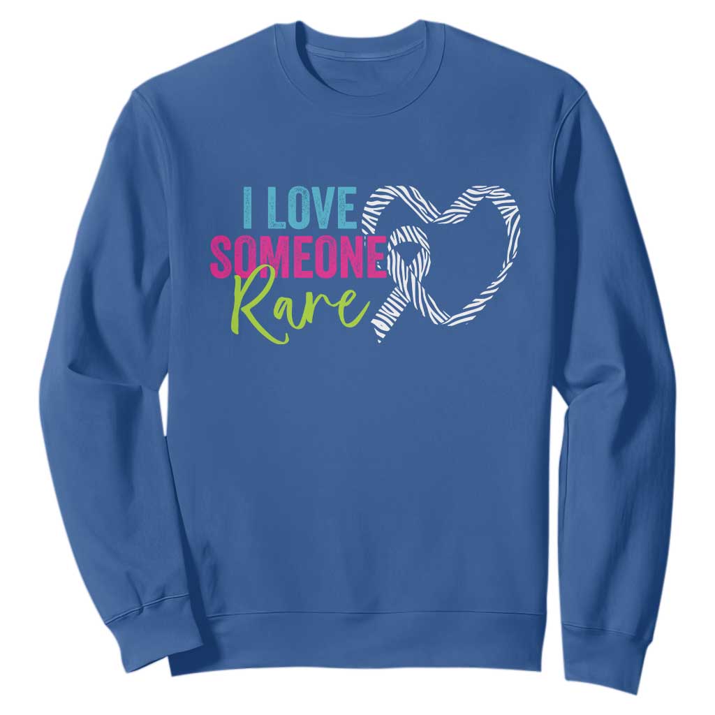Rare Disease Awareness Sweatshirt I Love Someone Rare Zebra Ribbon TS11 Royal Blue Print Your Wear