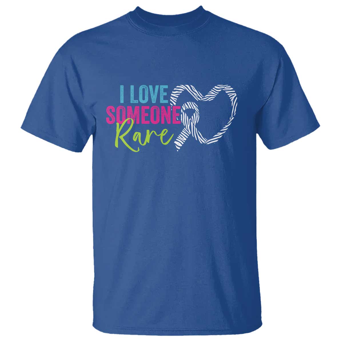 Rare Disease Awareness T Shirt I Love Someone Rare Zebra Ribbon TS11 Royal Blue Print Your Wear