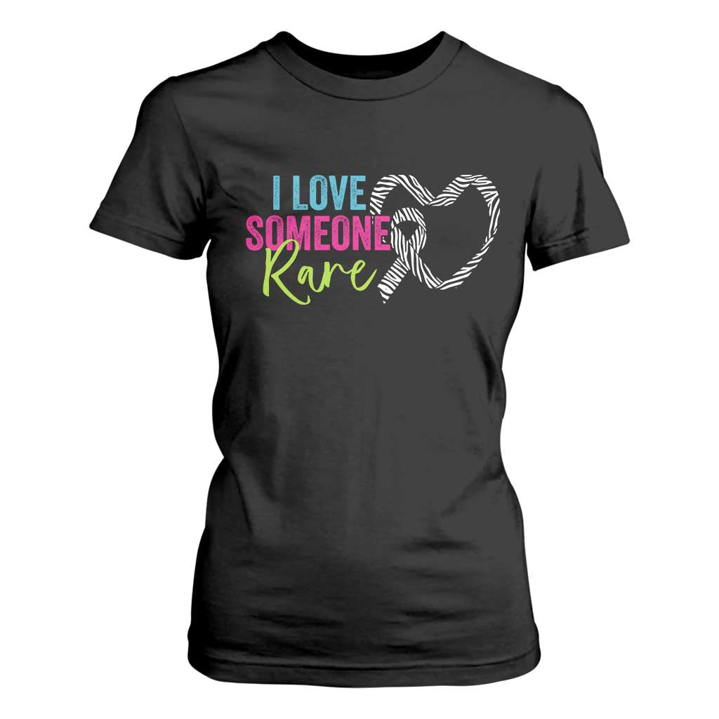 Rare Disease Awareness T Shirt For Women I Love Someone Rare Zebra Ribbon TS11 Black Print Your Wear