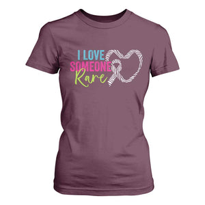 Rare Disease Awareness T Shirt For Women I Love Someone Rare Zebra Ribbon TS11 Maroon Print Your Wear