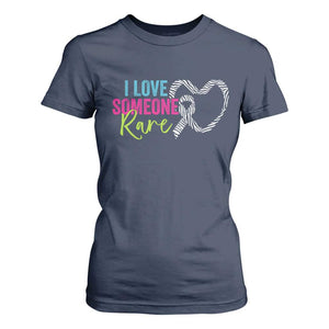 Rare Disease Awareness T Shirt For Women I Love Someone Rare Zebra Ribbon TS11 Navy Print Your Wear