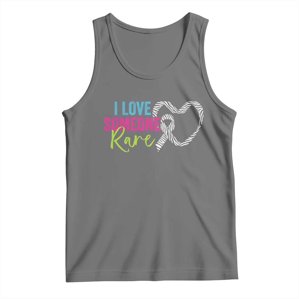 Rare Disease Awareness Tank Top I Love Someone Rare Zebra Ribbon TS11 Black Heather Print Your Wear