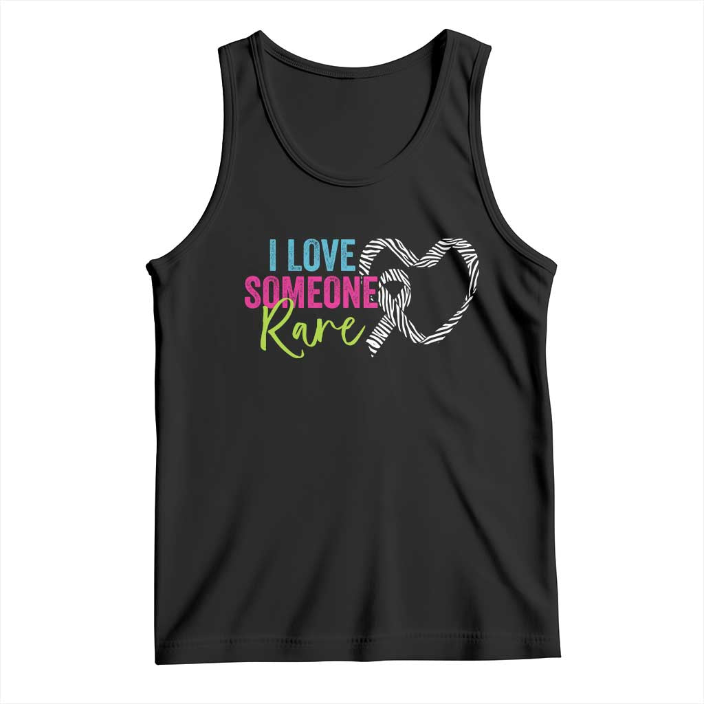 Rare Disease Awareness Tank Top I Love Someone Rare Zebra Ribbon TS11 Black Print Your Wear
