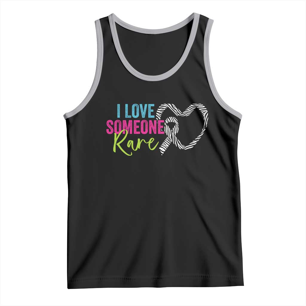 Rare Disease Awareness Tank Top I Love Someone Rare Zebra Ribbon TS11 Black Athletic Heather Print Your Wear