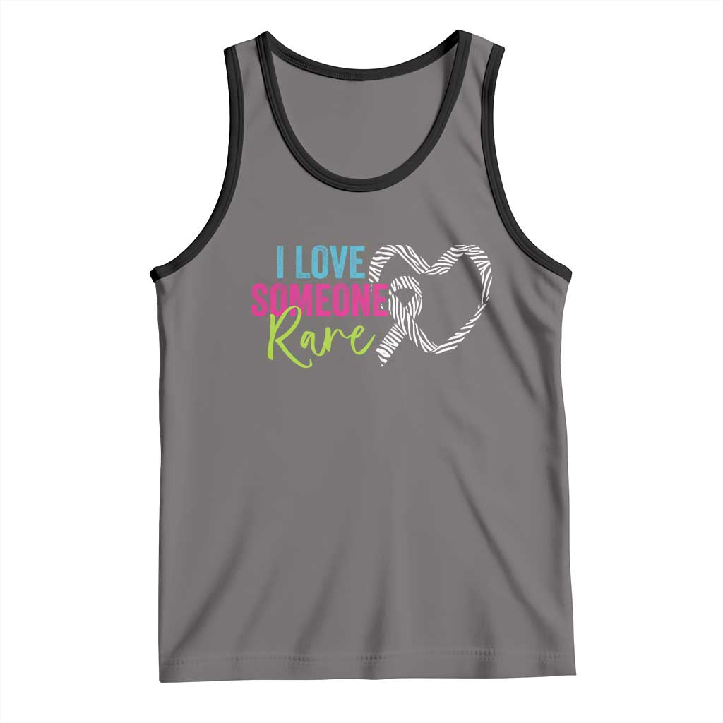 Rare Disease Awareness Tank Top I Love Someone Rare Zebra Ribbon TS11 Deep Heather Black Print Your Wear