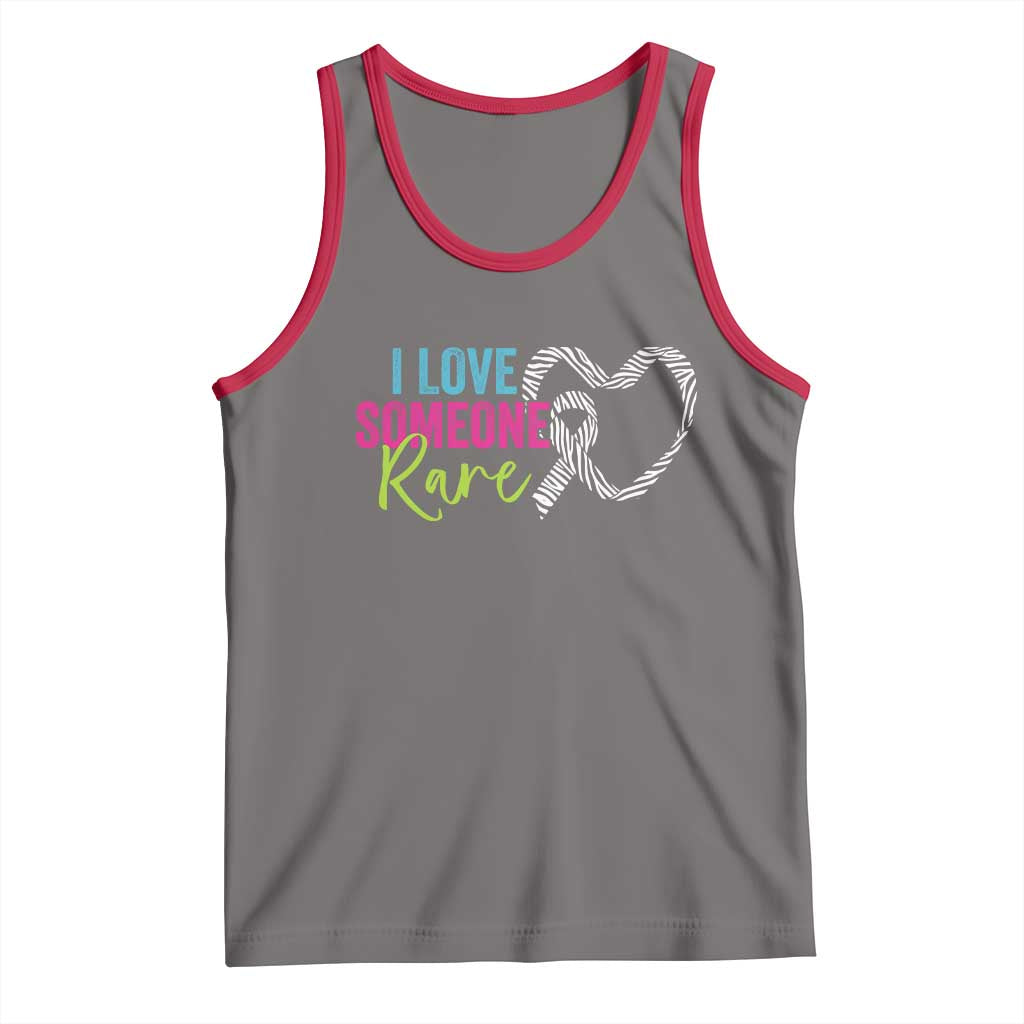 Rare Disease Awareness Tank Top I Love Someone Rare Zebra Ribbon TS11 Deep Heather Red Print Your Wear