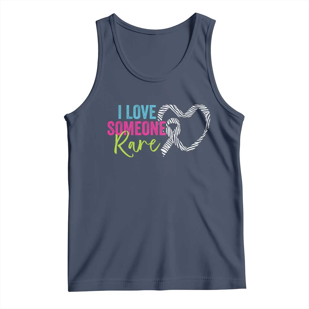 Rare Disease Awareness Tank Top I Love Someone Rare Zebra Ribbon TS11 Navy Print Your Wear