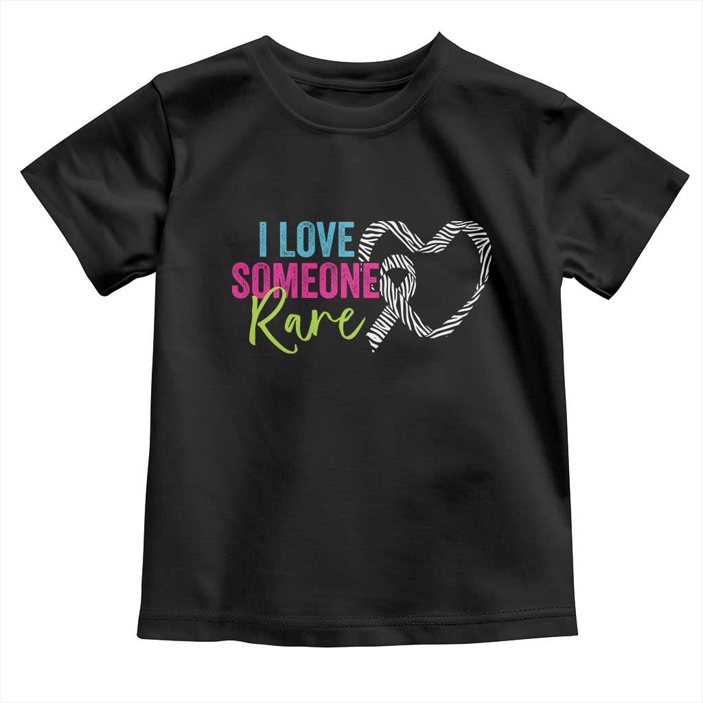 Rare Disease Awareness Toddler T Shirt I Love Someone Rare Zebra Ribbon TS11 Black Print Your Wear