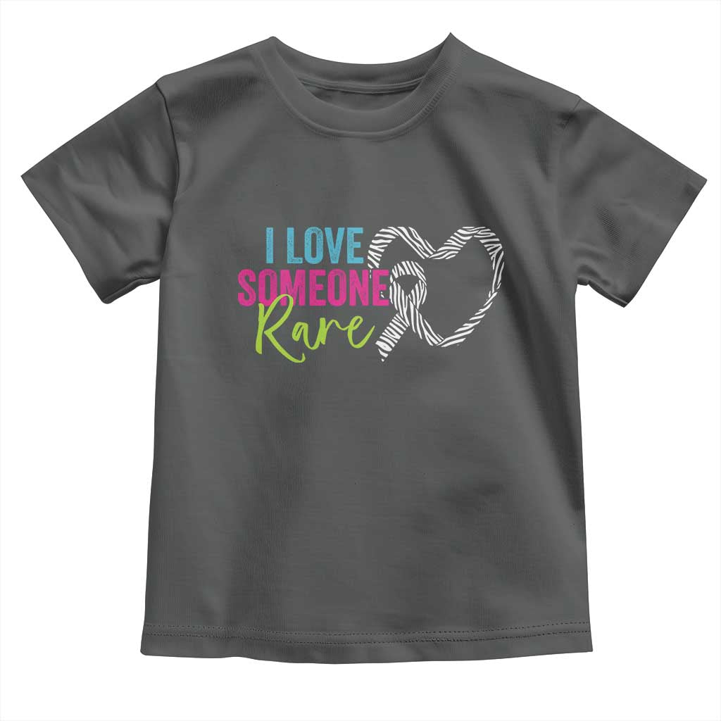 Rare Disease Awareness Toddler T Shirt I Love Someone Rare Zebra Ribbon TS11 Dark Heather Print Your Wear