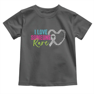 Rare Disease Awareness Toddler T Shirt I Love Someone Rare Zebra Ribbon TS11 Dark Heather Print Your Wear