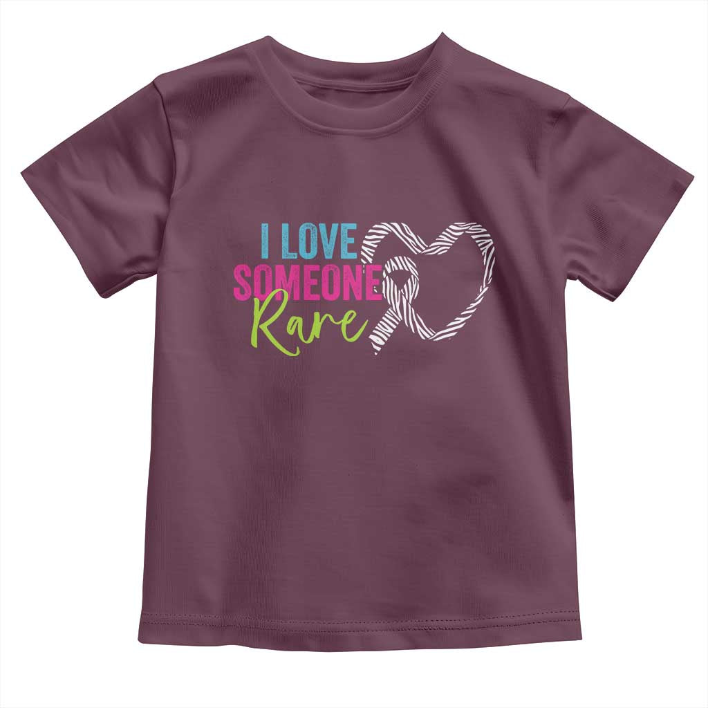 Rare Disease Awareness Toddler T Shirt I Love Someone Rare Zebra Ribbon TS11 Maroon Print Your Wear