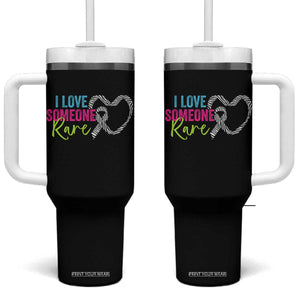 Rare Disease Awareness Tumbler With Handle I Love Someone Rare Zebra Ribbon TS11 One Size: 40 oz Black Print Your Wear