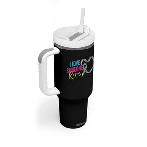 Rare Disease Awareness Tumbler With Handle I Love Someone Rare Zebra Ribbon TS11 Print Your Wear