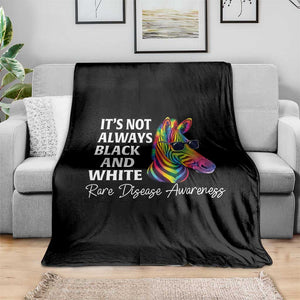 Rare Disease Awareness Throw Blanket It Is Not Always Black And White Colorful Zebra TS11 Print Your Wear