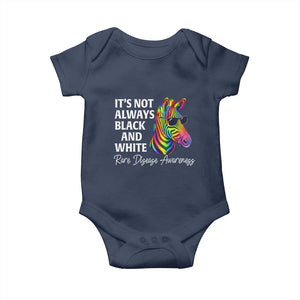 Rare Disease Awareness Baby Onesie It Is Not Always Black And White Colorful Zebra TS11 Navy Print Your Wear