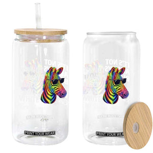 Rare Disease Awareness Glass Can It Is Not Always Black And White Colorful Zebra TS11 Print Your Wear