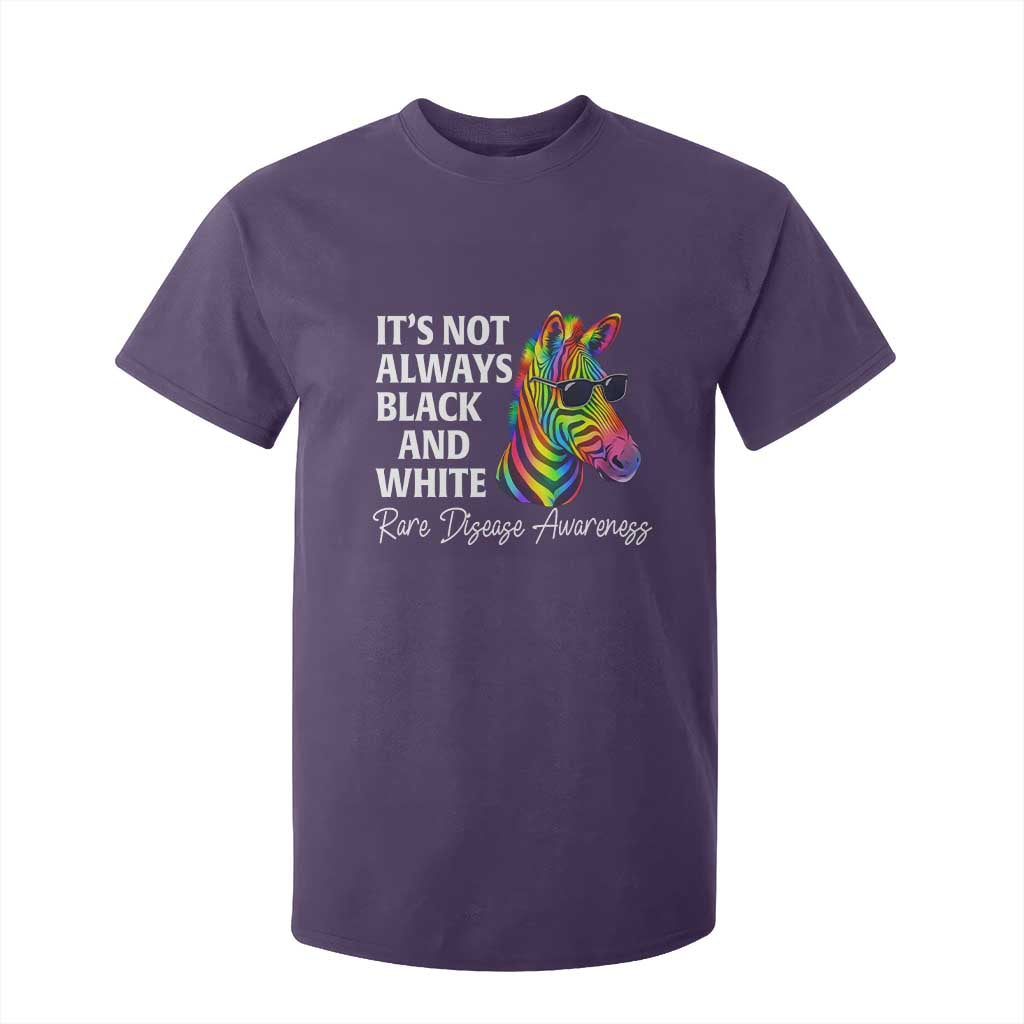 Rare Disease Awareness T Shirt For Kid It Is Not Always Black And White Colorful Zebra TS11 Purple Print Your Wear
