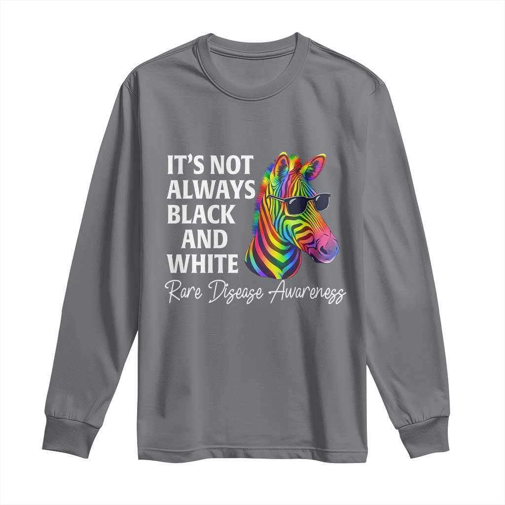 Rare Disease Awareness Long Sleeve Shirt It Is Not Always Black And White Colorful Zebra TS11 Charcoal Print Your Wear