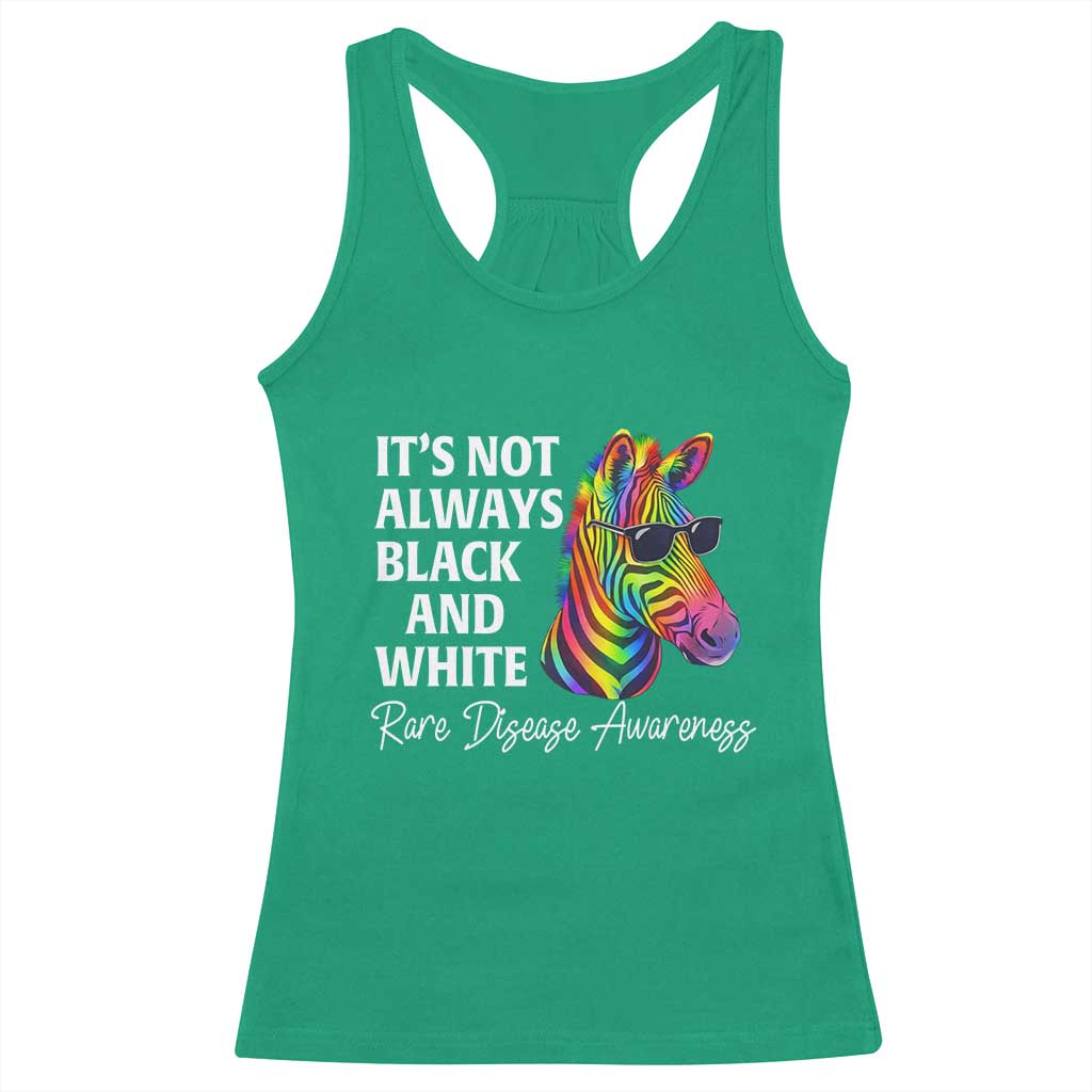 Rare Disease Awareness Racerback Tank Top It Is Not Always Black And White Colorful Zebra TS11 Irish Green Print Your Wear