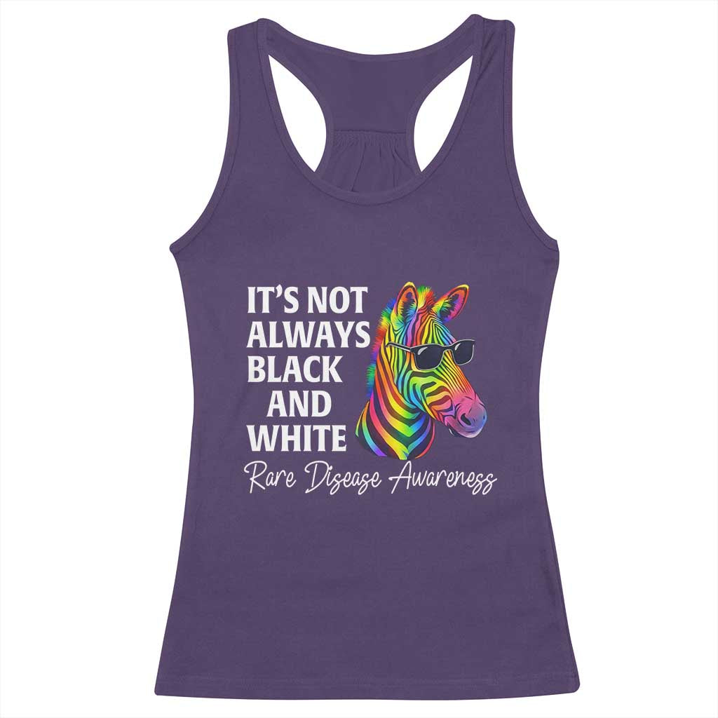 Rare Disease Awareness Racerback Tank Top It Is Not Always Black And White Colorful Zebra TS11 Purple Print Your Wear