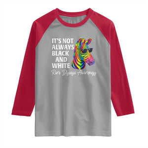 Rare Disease Awareness Raglan Shirt It Is Not Always Black And White Colorful Zebra TS11 Sport Gray Red Print Your Wear