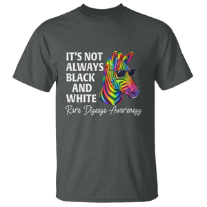 Rare Disease Awareness T Shirt It Is Not Always Black And White Colorful Zebra TS11 Dark Heather Print Your Wear