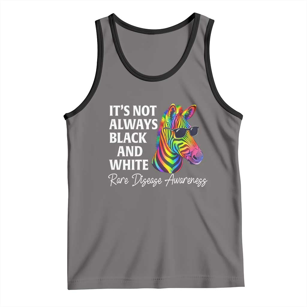 Rare Disease Awareness Tank Top It Is Not Always Black And White Colorful Zebra TS11 Deep Heather Black Print Your Wear