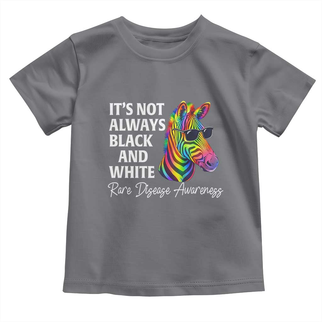 Rare Disease Awareness Toddler T Shirt It Is Not Always Black And White Colorful Zebra TS11 Charcoal Print Your Wear