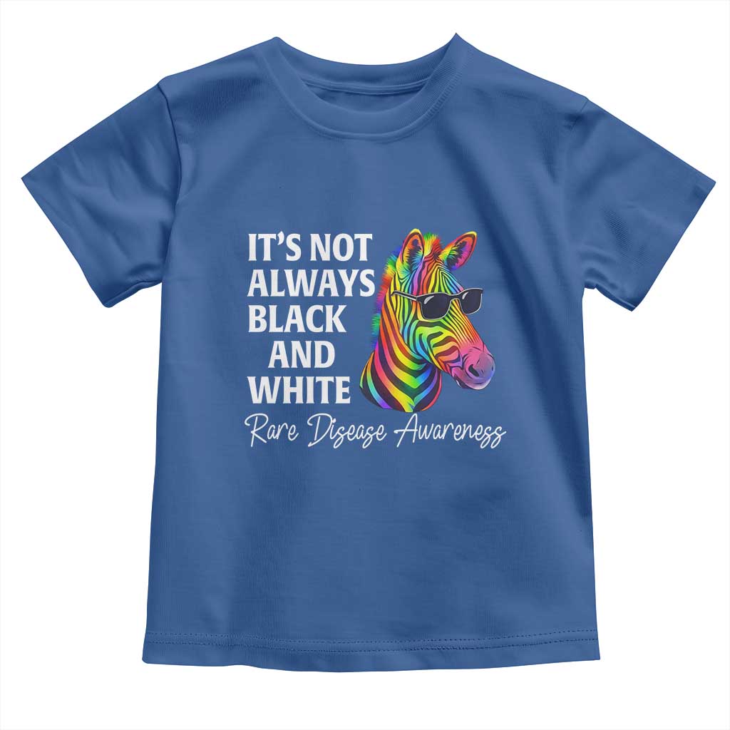 Rare Disease Awareness Toddler T Shirt It Is Not Always Black And White Colorful Zebra TS11 Royal Blue Print Your Wear