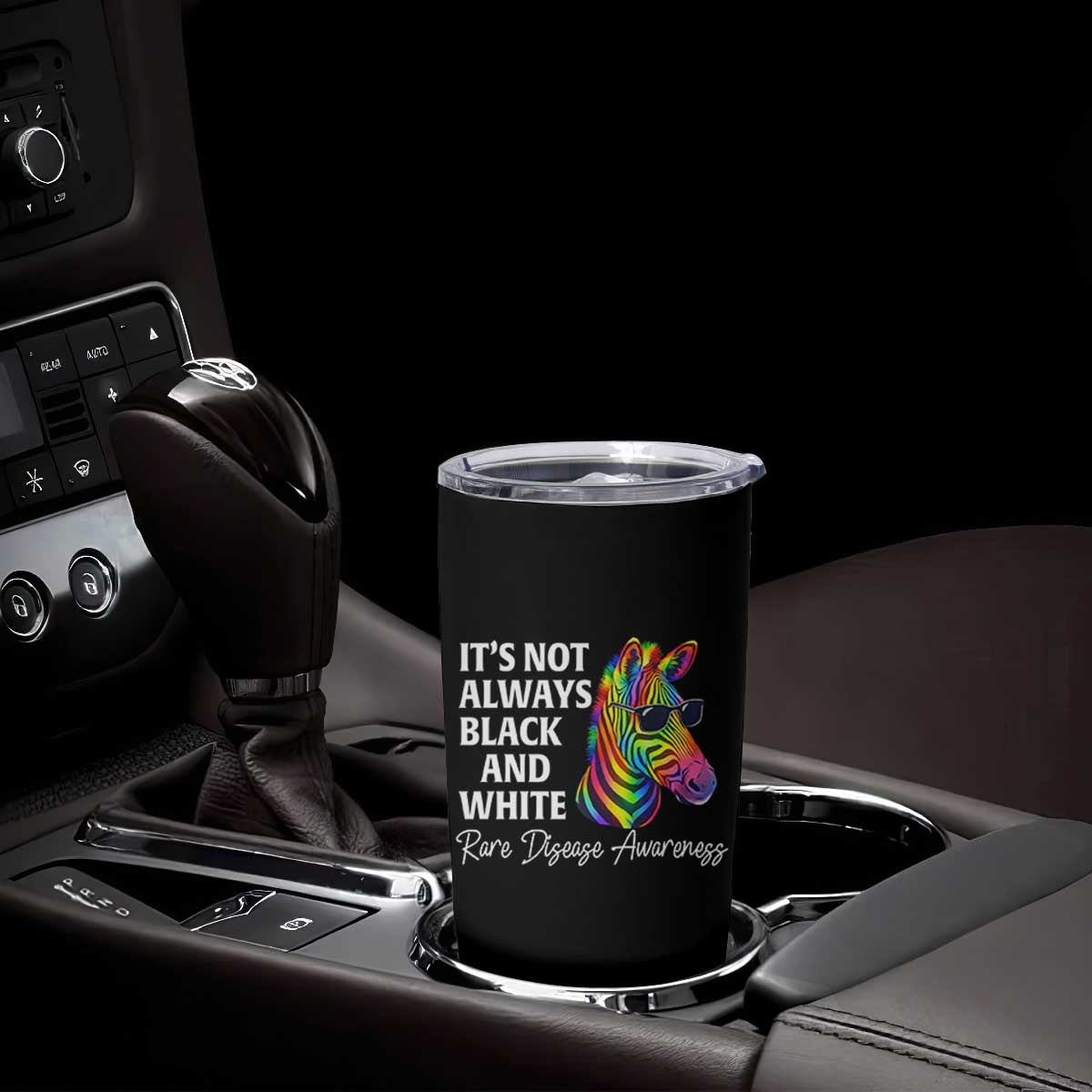 Rare Disease Awareness Tumbler Cup It Is Not Always Black And White Colorful Zebra TS11 Print Your Wear