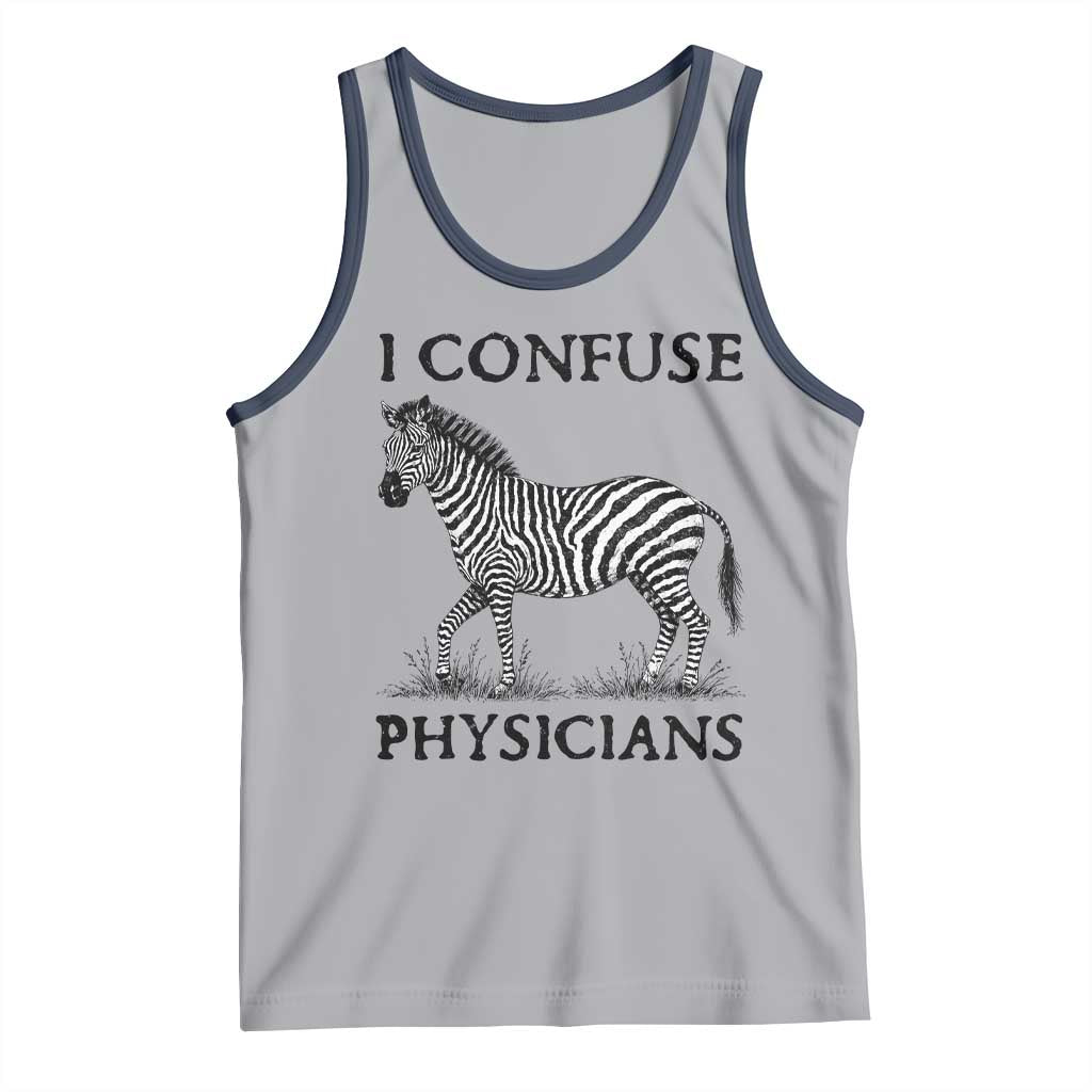 I Confuse Physicians Rare Disease Awareness Tank Top Funny Zebra TS11 Athletic Heather Navy Print Your Wear