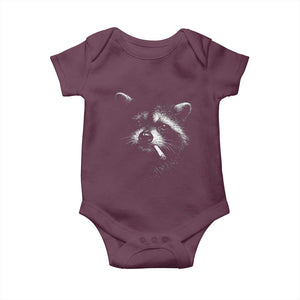 Funny Raccoon Smoking Cigarette Meme Baby Onesie Trash Panda Face Y2K Graphic TS11 Maroon Print Your Wear