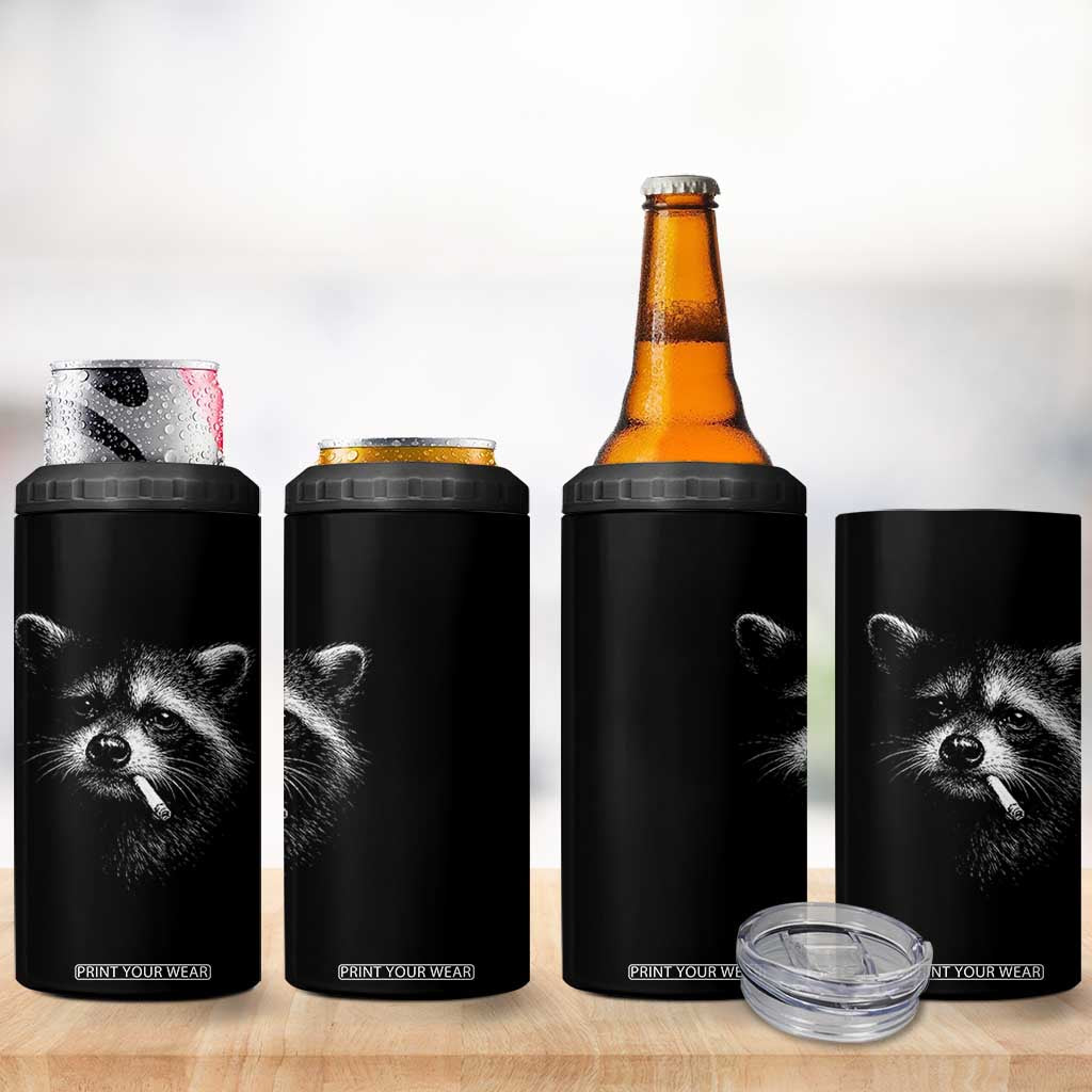 Funny Raccoon Smoking Cigarette Meme 4 in 1 Can Cooler Tumbler Trash Panda Face Y2K Graphic TS11 Print Your Wear