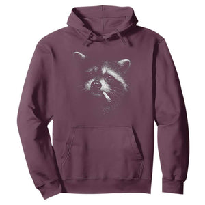 Funny Raccoon Smoking Cigarette Meme Hoodie Trash Panda Face Y2K Graphic TS11 Maroon Print Your Wear