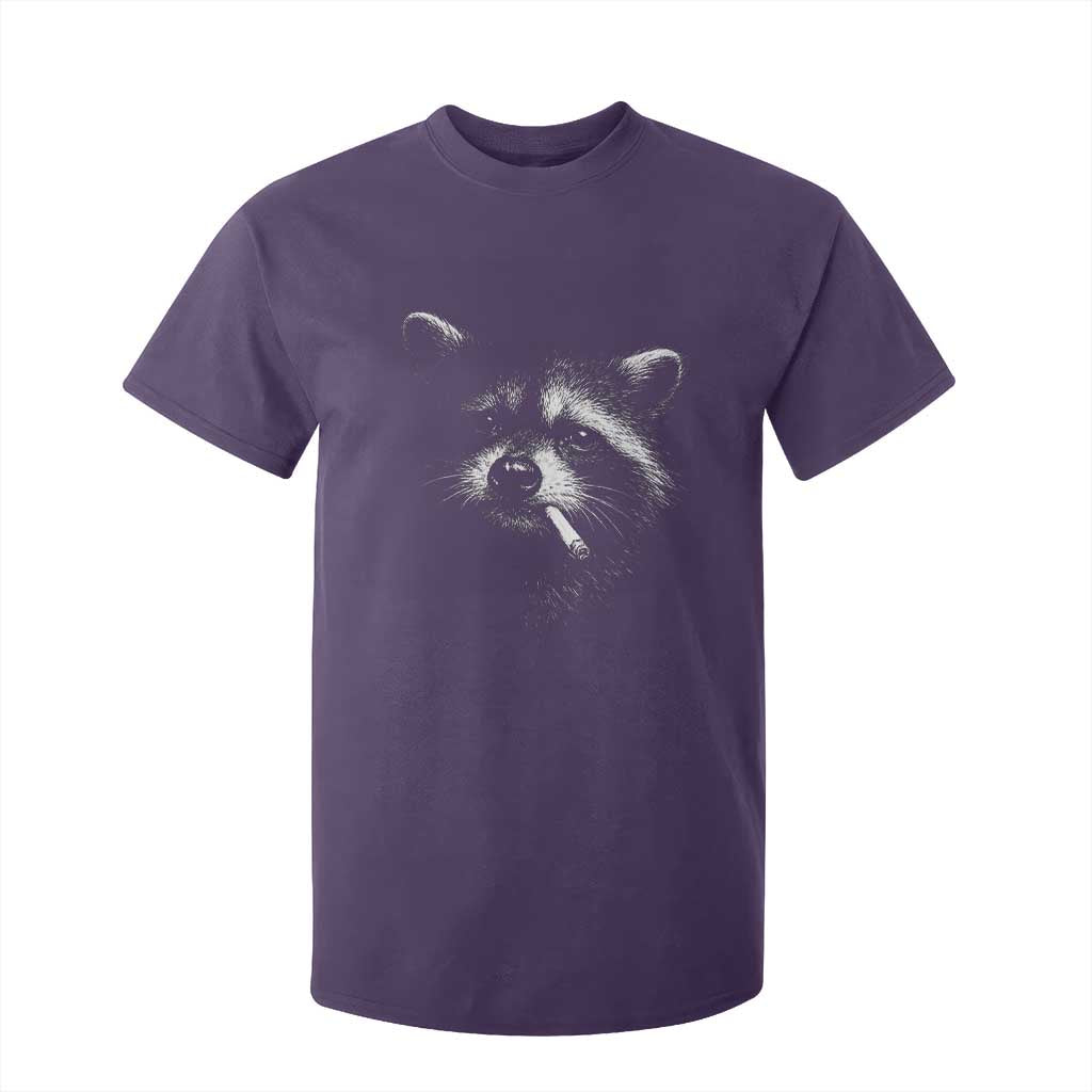 Funny Raccoon Smoking Cigarette Meme T Shirt For Kid Trash Panda Face Y2K Graphic TS11 Purple Print Your Wear