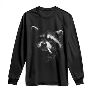 Funny Raccoon Smoking Cigarette Meme Long Sleeve Shirt Trash Panda Face Y2K Graphic TS11 Black Print Your Wear