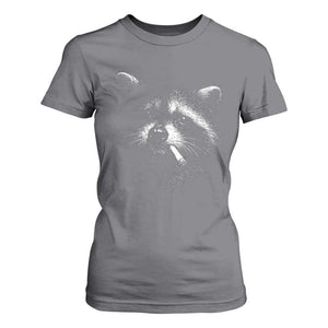 Funny Raccoon Smoking Cigarette Meme T Shirt For Women Trash Panda Face Y2K Graphic TS11 Charcoal Print Your Wear