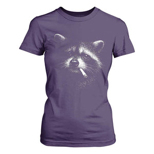 Funny Raccoon Smoking Cigarette Meme T Shirt For Women Trash Panda Face Y2K Graphic TS11 Purple Print Your Wear