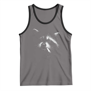 Funny Raccoon Smoking Cigarette Meme Tank Top Trash Panda Face Y2K Graphic TS11 Deep Heather Black Print Your Wear