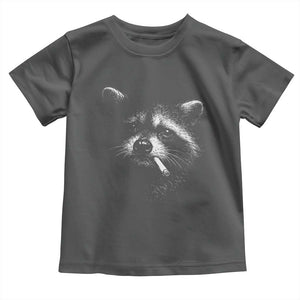 Funny Raccoon Smoking Cigarette Meme Toddler T Shirt Trash Panda Face Y2K Graphic TS11 Dark Heather Print Your Wear